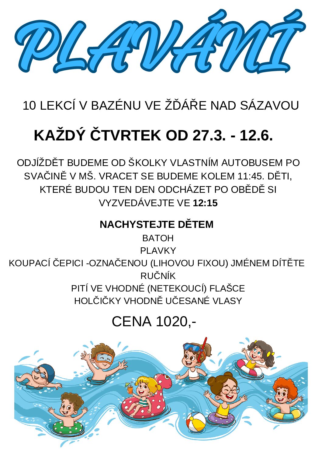 Začíná kurz plavání!